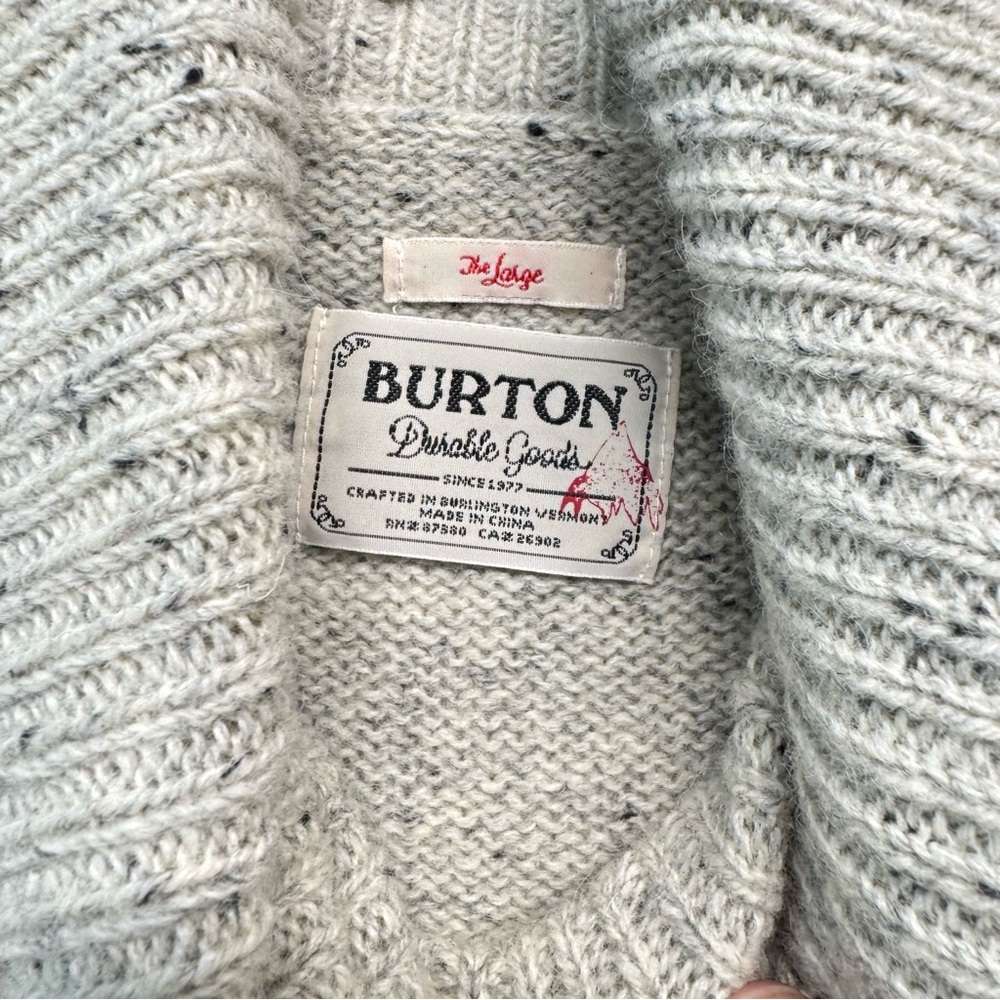 Burton Durable Goods Beige Turtle Neck Wool Blend Ski Sweater Womens Size L - Picture 6 of 8
